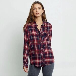 Rails Hunter Button Down in Indigo Raspberry
